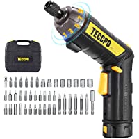 Atornillador Eléctrico 6N.m- TECCPO Destornillador Eléctrico- 45 Accesorios- 9 Torsión Ajustable- 2 Luz LED- Inferior…